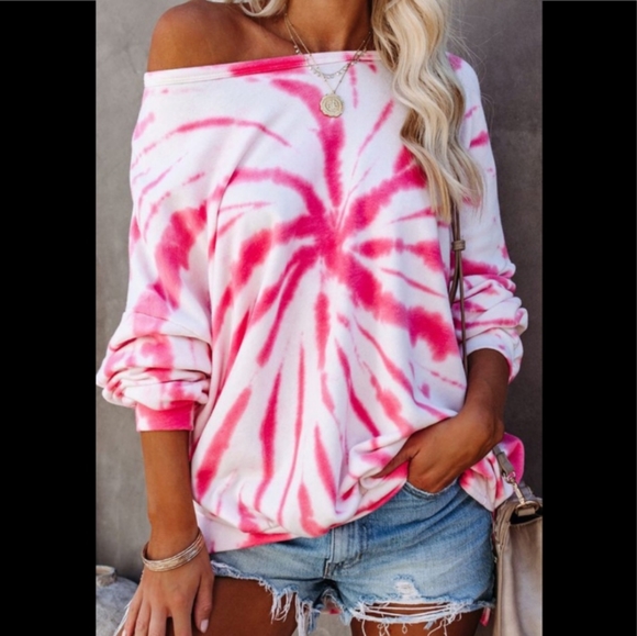 Tops - 🌟 Oversized Tie-dye Pullover Sweatshirt